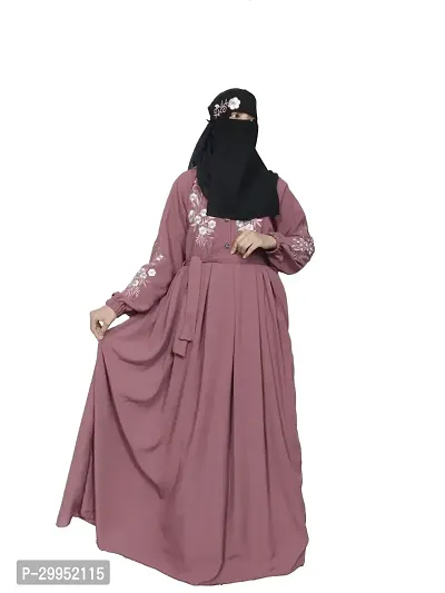 Abaya And Nosepiece With Embroidery For Women-thumb0