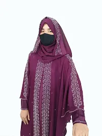 Purple Farasha With Stone Work Fabric Nida-thumb2