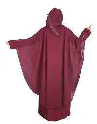 Maroon Farasha With Stone Work Fabric Nida-thumb1