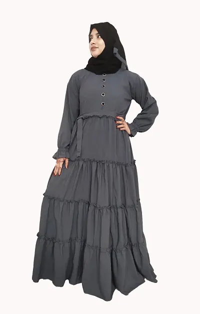 Stylish Polyester Solid Abaya for Women