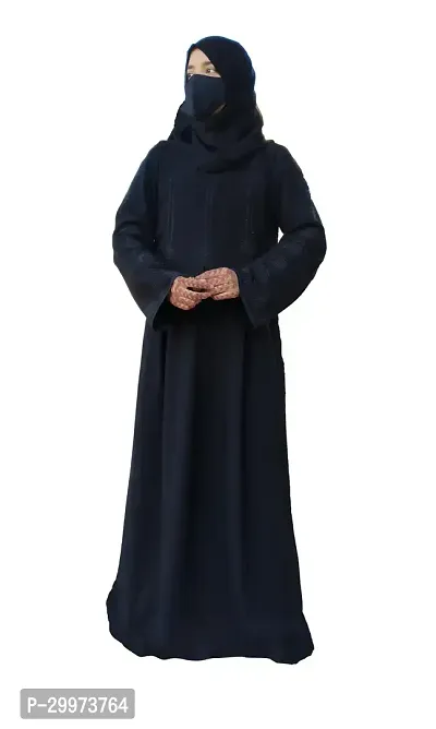 Black Abaya With Stone Work Fabric Firdous Dupatta+Hijab