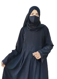 Black Abaya With Stone Work Fabric Firdous Dupatta+Hijab-thumb4