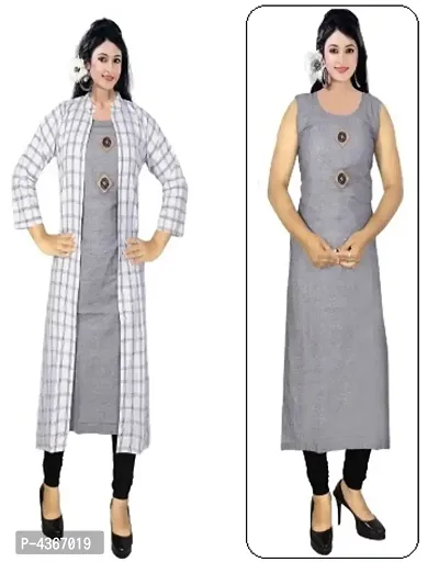 Women's Rayon Cotton Kurti with Shrug-thumb0