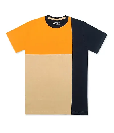 SILVER FANG Boys Cut & Sew Half Sleeve Regular Fit T-Shirt Cotton T-Shirt