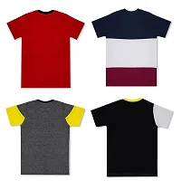 Stylish Cotton Colourblocked Multicoloured T-shirt For Baby Boys Pack Of 4-thumb1