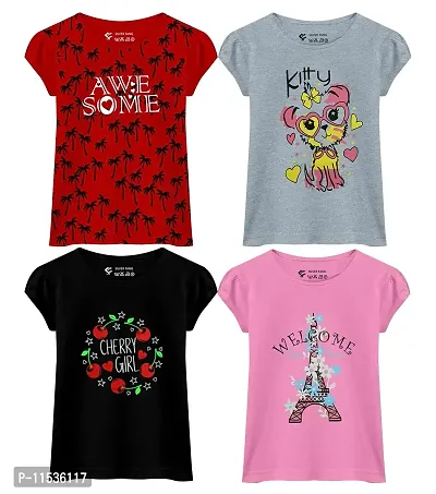 SILVER FANG Girls Tshirt-Pack of 4