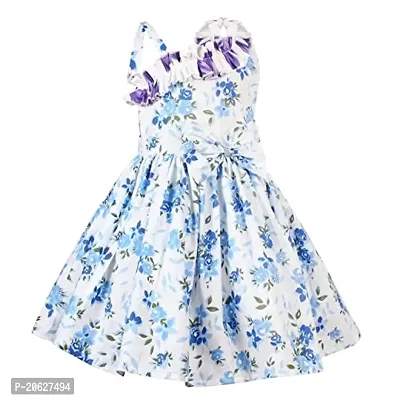 Alina-Enterprises Cotton Printed one Shoulder Frock for Girls-thumb2