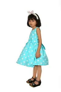 Alina-Enterprises Cotton Printed Girl's Frocks, Comfortable Dress for Girl Kid Green-thumb2