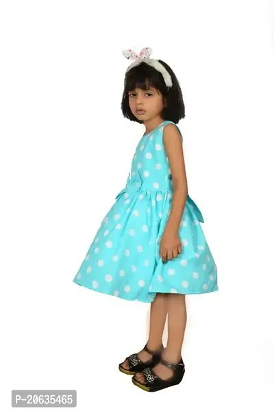 Alina-Enterprises Cotton Printed Girl's Frocks, Comfortable Dress for Girl Kid Green-thumb3