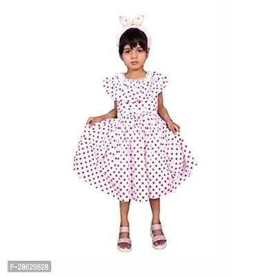 Alina Moda Frock Dress for Kids Girls 3 to 11 Years (Multycolor) with Hair Band Free-thumb0