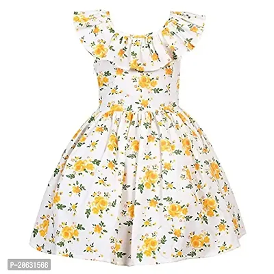 Alina Enterprises Cotton Floral Digital Printed Girl's Frock for Summer-thumb3