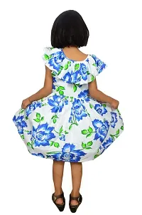 Alina-Enterprises Cotton Printed Girl's Frocks, Comfortable Dress for Girl's Blue-thumb3