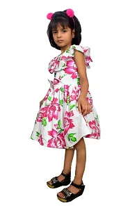 Alina-Enterprises Cotton Printed Girl's Frocks, Comfortable Dress for Kids Girl Pink-thumb2