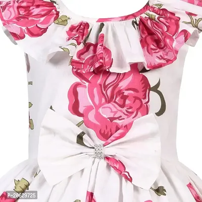 Alina Enterprises Cotton Floral Printed Girl's Frocks.-thumb2