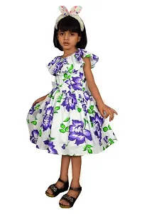 Alina-Enterprises Cotton Printed Girl's Frocks, Comfortable Dress for Kids Girl-thumb2