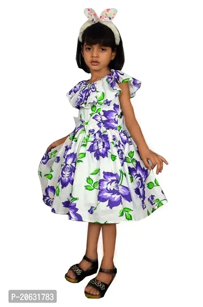 Alina-Enterprises Cotton Printed Girl's Frocks, Comfortable Dress for Kids Girl-thumb3