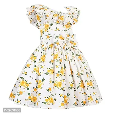 Alina Enterprises Cotton Floral Digital Printed Girl's Frock for Summer-thumb2