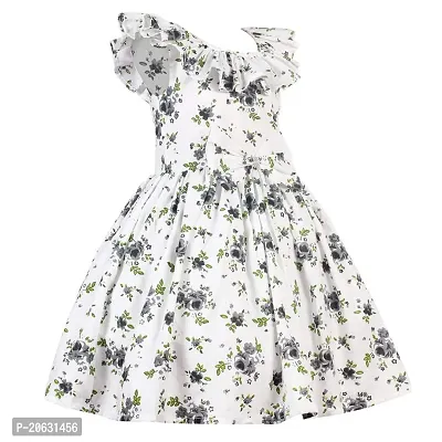 Alina-Enterprises Cotton Printed Girl's Frocks,Knee Length Comfortable Dress for Kids-thumb4