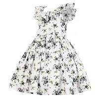 Alina Enterprises Cotton Floral Digital Printed Girl's Frock for Summer (9-10 Years, Black)-thumb2