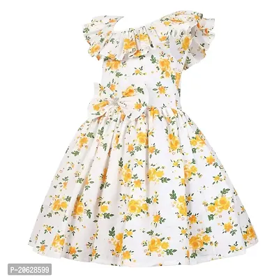 Alina Enterprises Cotton Floral Printed Girl's Frocks.-thumb2