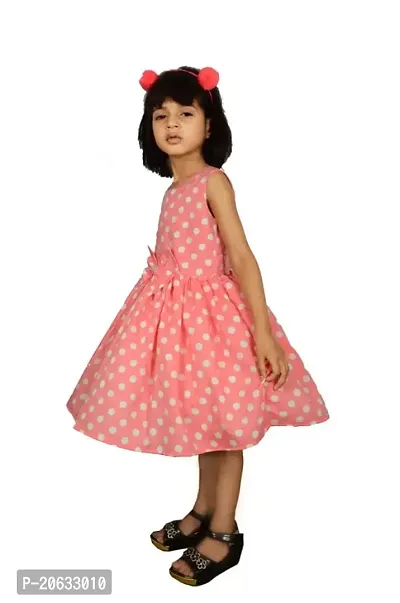 Alina-Enterprises Cotton Printed Girl's Frocks, Comfortable Dress for Girl Kid Pink-thumb2