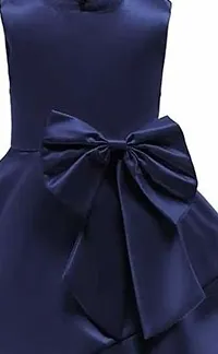 Alina Moda Fabulous  Girl's Knee Length Blue Satin Frocks  Dress-thumb2