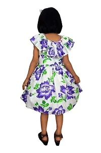 Alina-Enterprises Cotton Printed Girl's Frocks, Comfortable Dress for Kids Girl Purple-thumb3