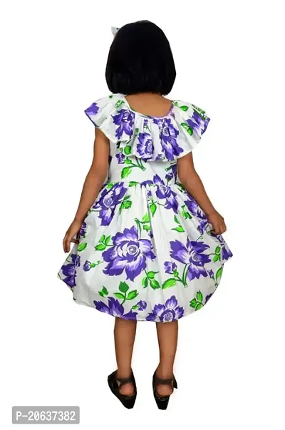 Alina-Enterprises Cotton Printed Girl's Frocks, Comfortable Dress for Kids Girl Purple-thumb4