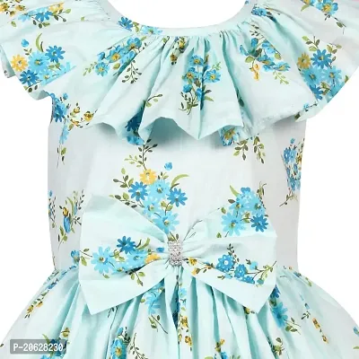 Alina Enterprises Cotton Floral Printed Girl's Frocks.-thumb2