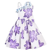 Alina-Enterprises Cotton Printed one Shoulder Frock for Girls-thumb1