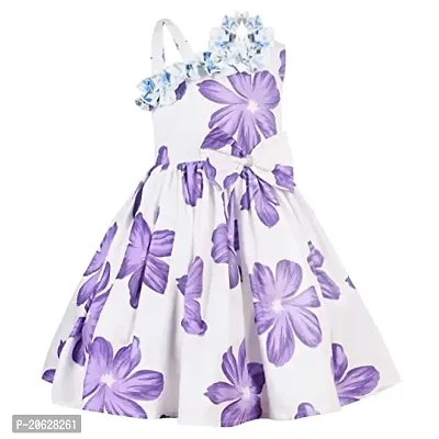 Alina-Enterprises Cotton Printed one Shoulder Frock for Girls-thumb2