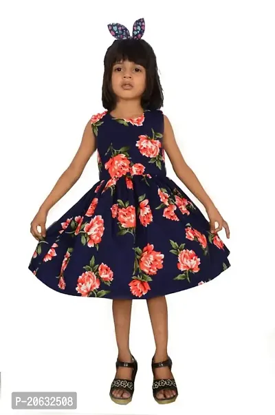 Alina-Enterprises Cotton Printed Girl's Frocks, Comfortable Dress for Girl Kid