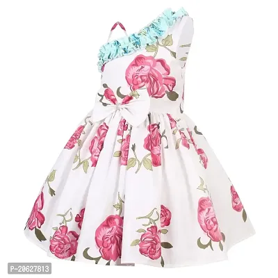 Alina-Enterprises Cotton Printed one Shoulder Frock for Girls-thumb3