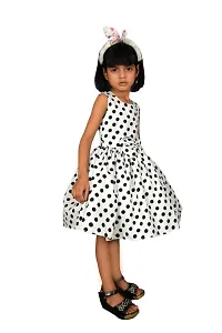 Alina-Enterprises Cotton Printed Girl's Frocks, Comfortable Dress for Girl Kid White-thumb2