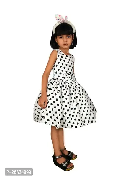 Alina-Enterprises Cotton Printed Girl's Frocks, Comfortable Dress for Girl Kid White-thumb3