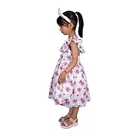 Alina Moda Frock Dress for Kids Girls 3 to 11 Years (Multycolor) with Hair Band Free-thumb3