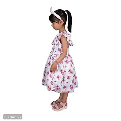 Alina Moda Frock Dress for Kids Girls 3 to 11 Years (Multycolor) with Hair Band Free-thumb4