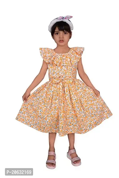 Alina-Enterprises Cotton Printed Girl's Frocks