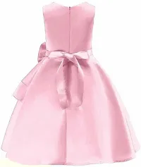 Alina Moda Fabulous  Girl's Knee Length Baby Pink Satin Frocks  Dress-thumb1