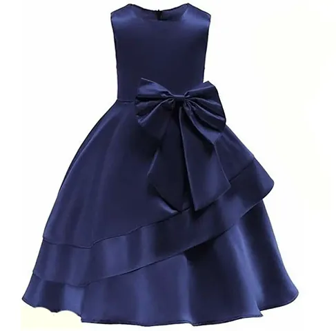 Alina Moda Fabulous Girl's Knee Length Satin Frocks Dress