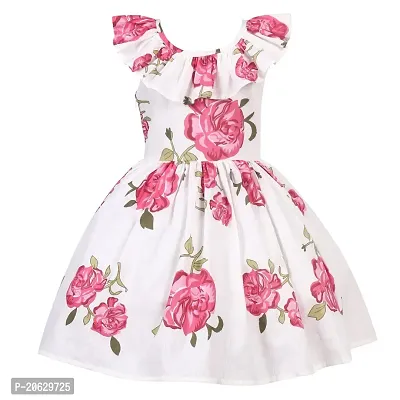 Alina Enterprises Cotton Floral Printed Girl's Frocks.-thumb4