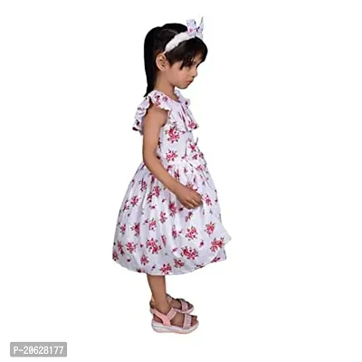 Alina Moda Frock Dress for Kids Girls 3 to 11 Years (Multycolor) with Hair Band Free-thumb3