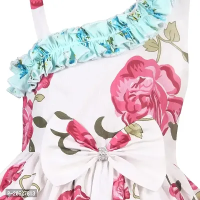 Alina-Enterprises Cotton Printed one Shoulder Frock for Girls-thumb2