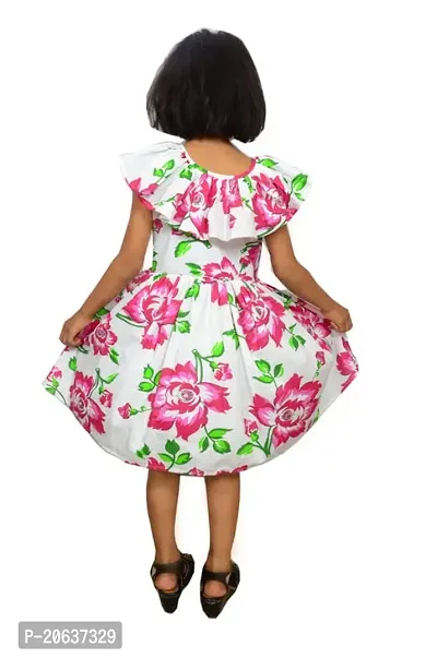 Alina-Enterprises Cotton Printed Girl's Frocks, Comfortable Dress for Girl's Pink-thumb4