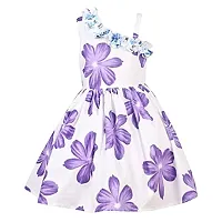 Alina-Enterprises Cotton Printed one Shoulder Frock for Girls-thumb2