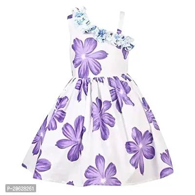 Alina-Enterprises Cotton Printed one Shoulder Frock for Girls-thumb3