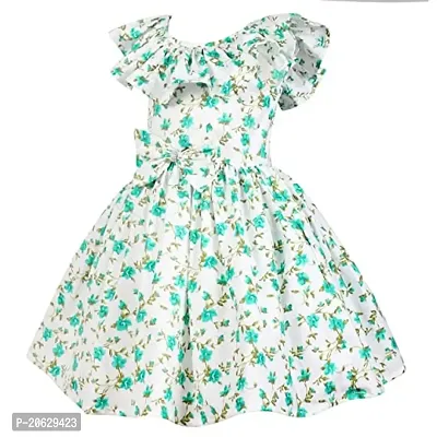 Alina Enterprises Cotton Floral Printed Girl's Frocks.-thumb2