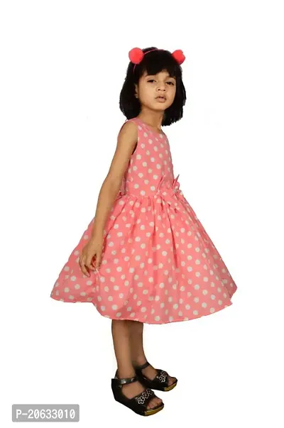 Alina-Enterprises Cotton Printed Girl's Frocks, Comfortable Dress for Girl Kid Pink-thumb3