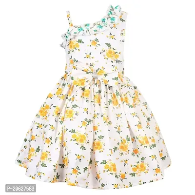 Alina-Enterprises Cotton Printed one Shoulder Frock for Girls-thumb2