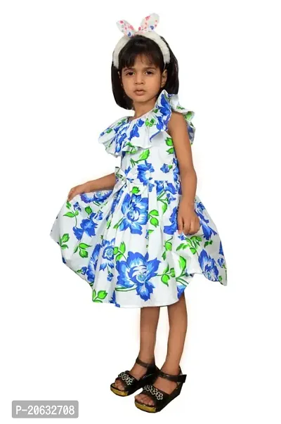 Alina-Enterprises Cotton Printed Girl's Frocks, Comfortable Dress for Kids Girl-thumb3